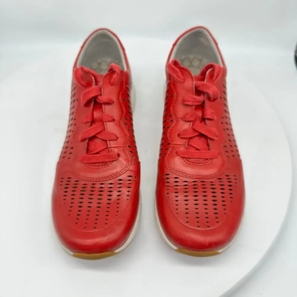 Dansko Charlie Red Leather Low Cut Fashion Sneaker Womens Size EU41 US 10